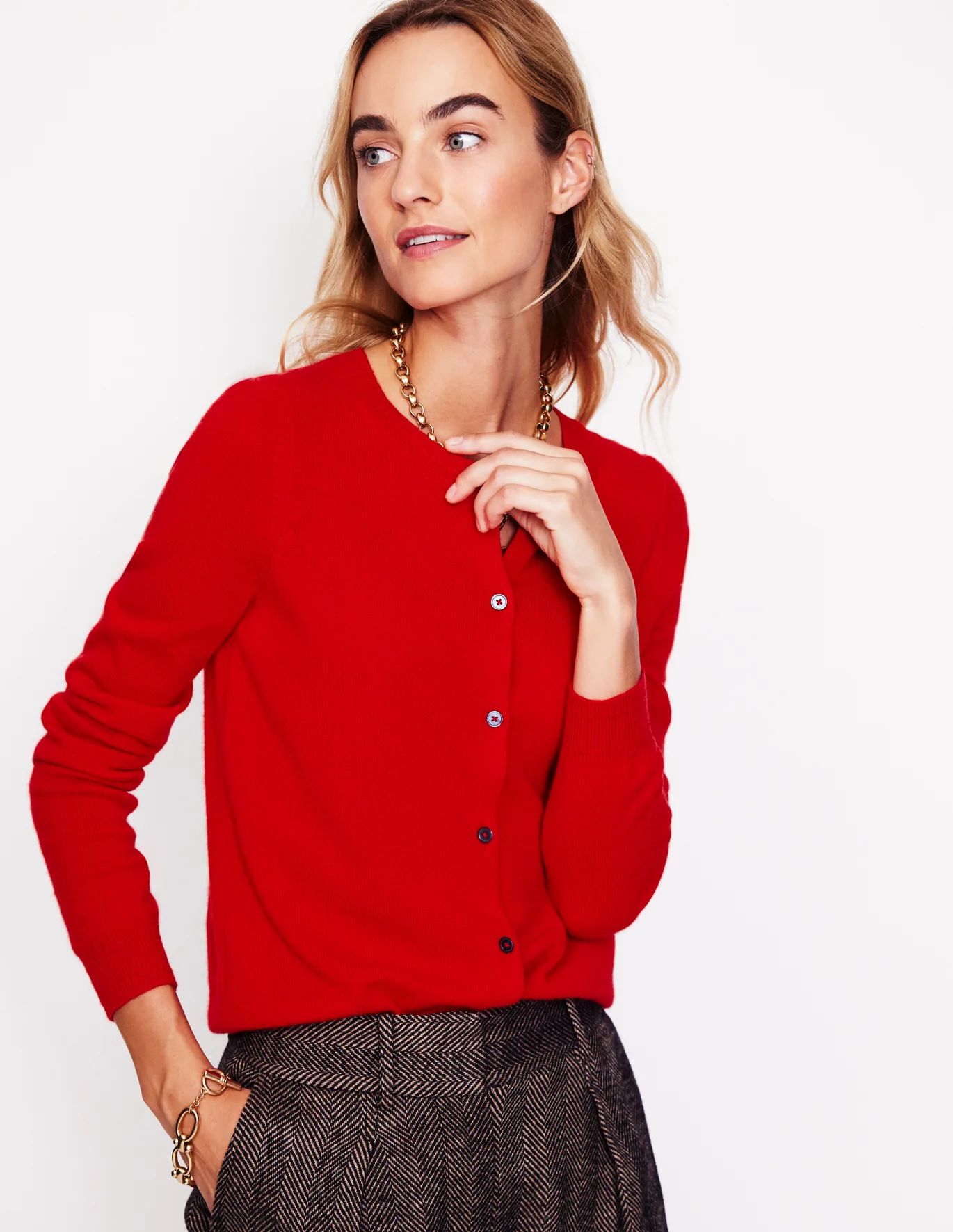 Eva Cashmere Crew Cardigan | Boden (US)