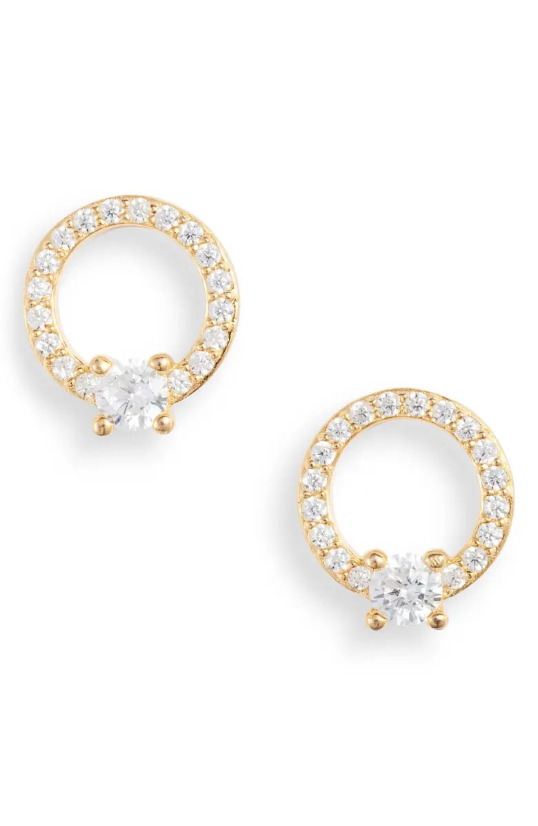 Pavé Open Circle Cubic Zirconia Stud Earrings | Nordstrom