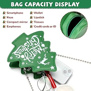 party greeting Crossbody Purse for Women Christmas Tree Shaped Phone Wallet Handbags for Merry Ch... | Amazon (US)