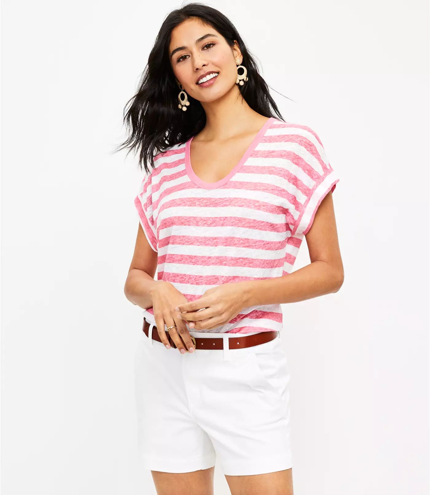 Striped Linen Tee | LOFT | LOFT