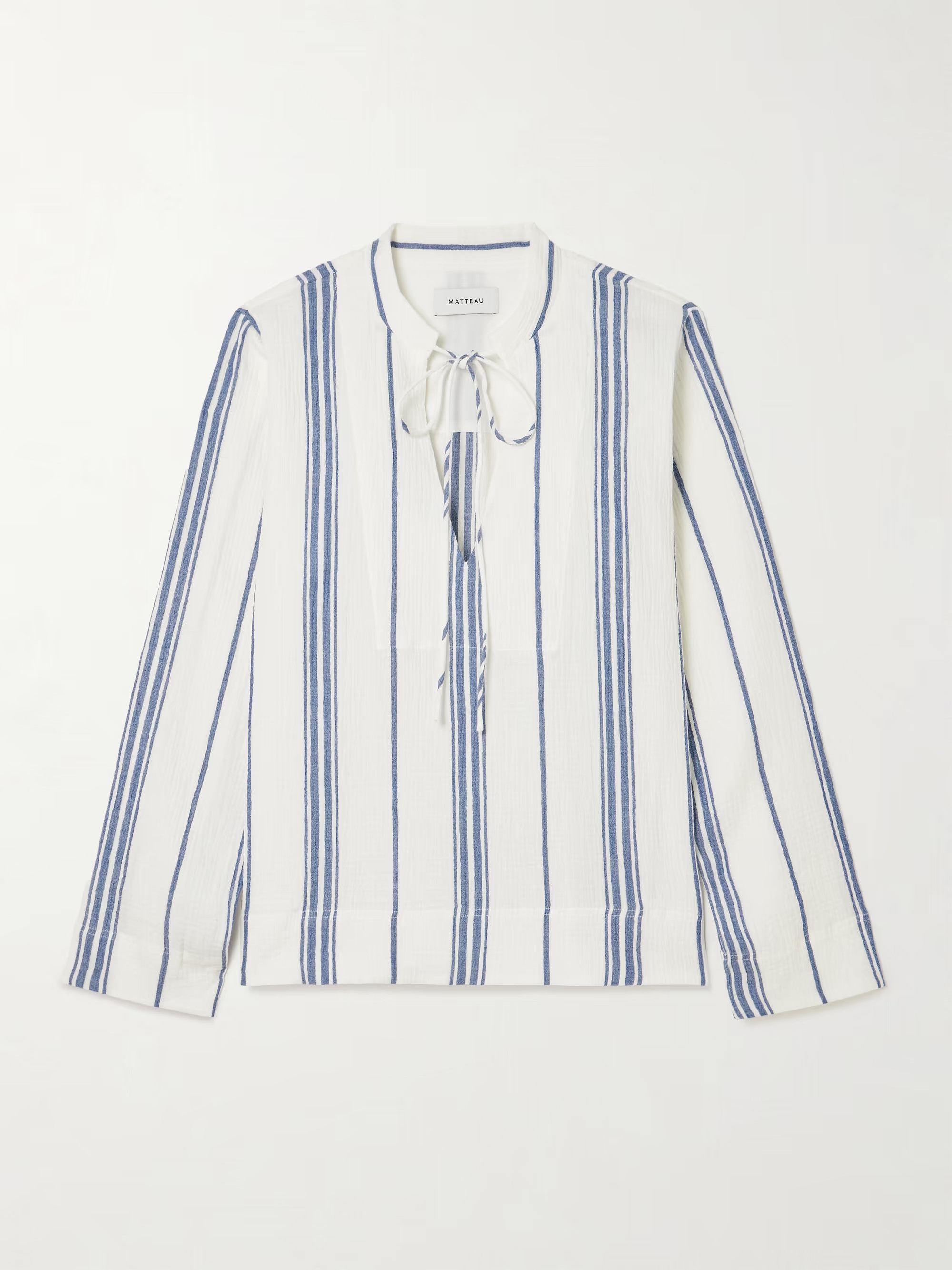Fisherman striped cotton-blend gauze shirt | NET-A-PORTER (UK & EU)