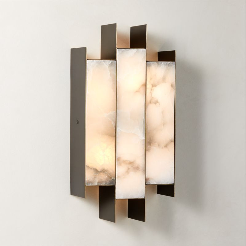 Kamila White Alabaster Wall Sconce Light | CB2 | CB2