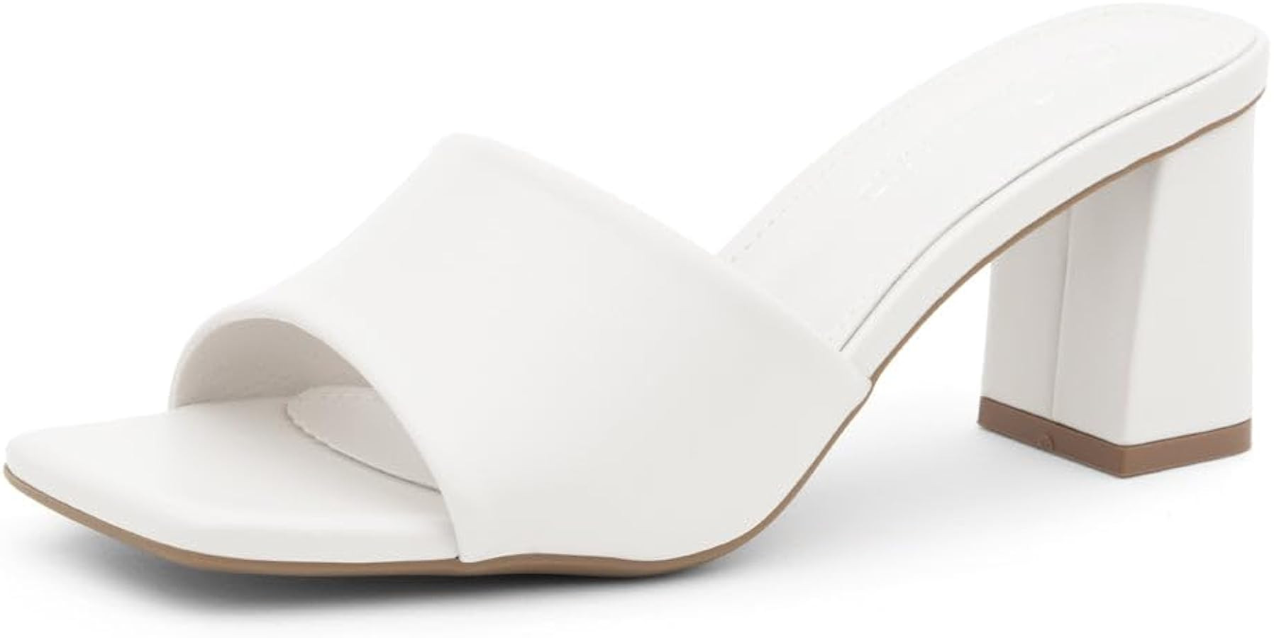 Shoe Land 3 Inch Block Heels for Women – Square Open Toe Slip-On Heeled Mules | Chunky Heel Dre... | Amazon (US)