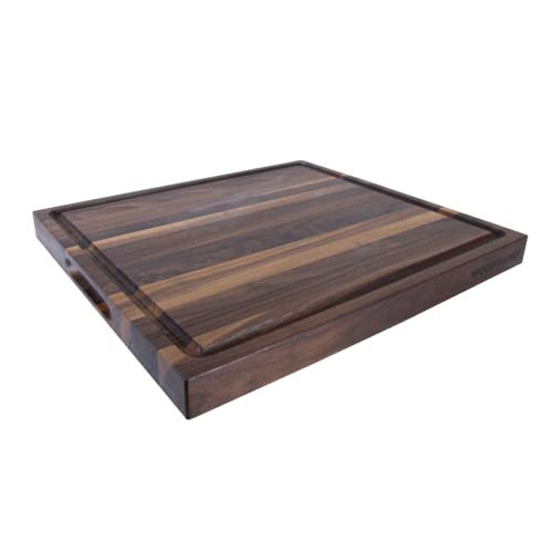 Medium Wood Cutting Board from American Walnut - A Butcher Block That Comes with Juice Groove for Cutting Meat and Juicy Veggies Easily - Walnut Chopping Board - 16x12x1.5 inches | Amazon (US)
