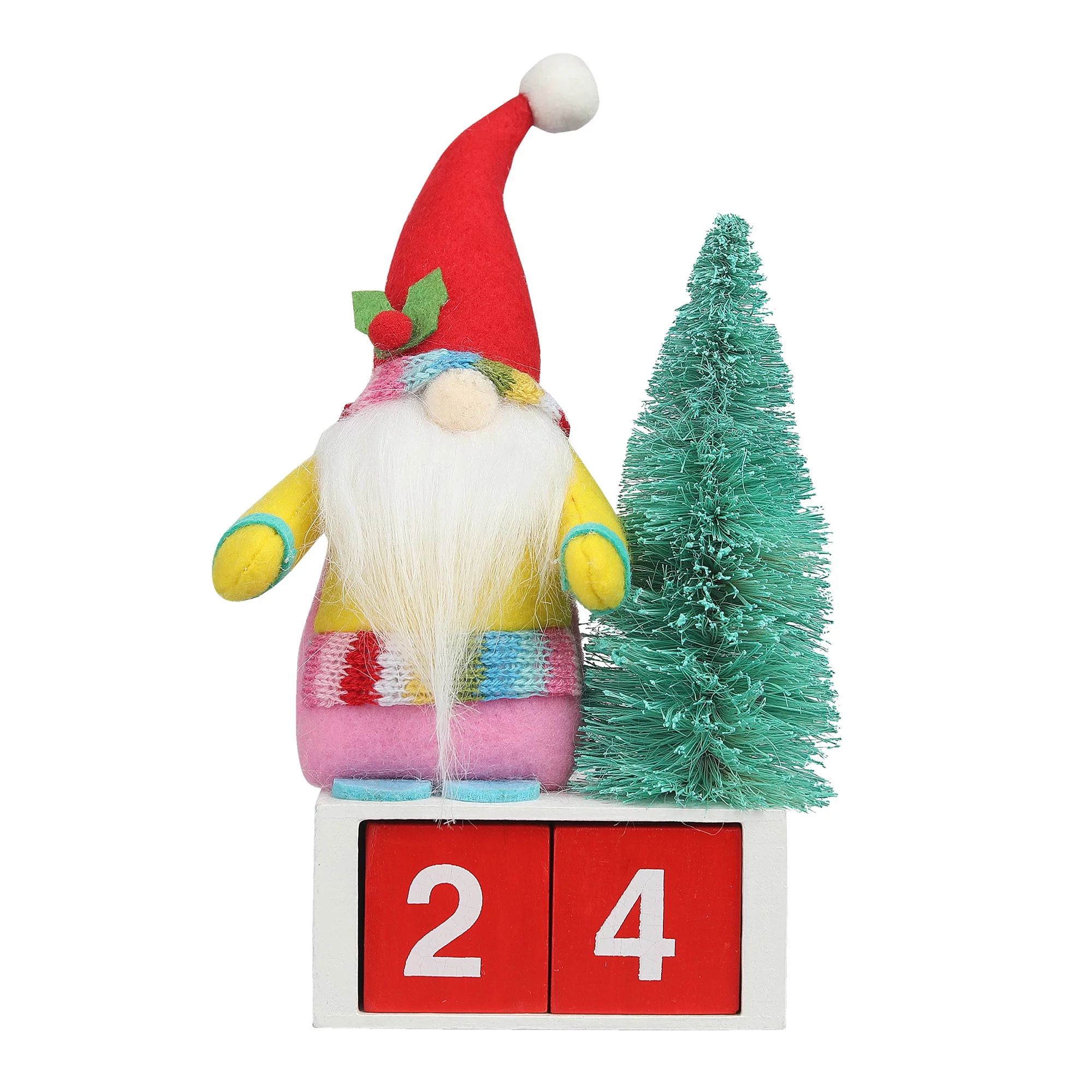 Holiday Time Multi-Color Gnome & Christmas Tree Advent Calendar, 8" - Walmart.com | Walmart (US)