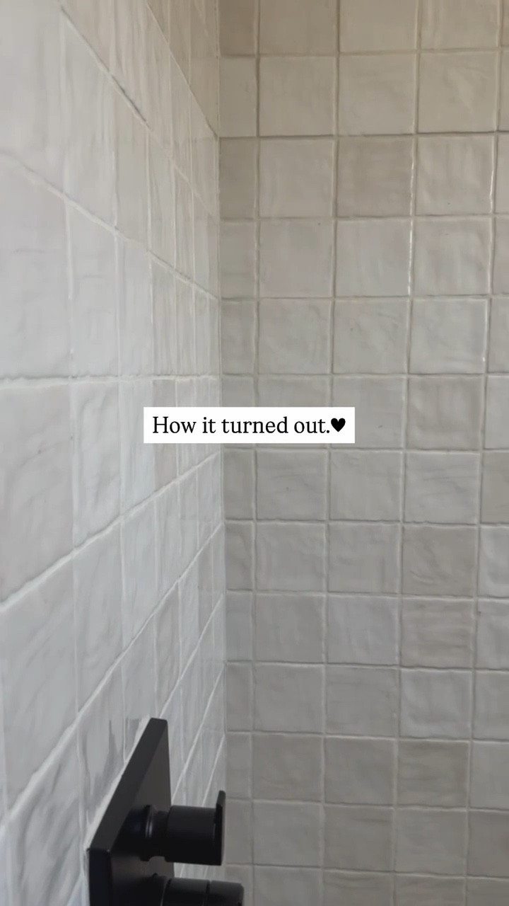 Tile Design Tip ➡️ I typically go with a matte tile for the shower floor—it helps prevent slipping. Then, to make the space pop, I contrast the wall tile in both color and shape, often choosing a glossy finish to reflect light and keep things feeling bright.

#LTKHome #LTKSaleAlert #LTKFindsUnder50
