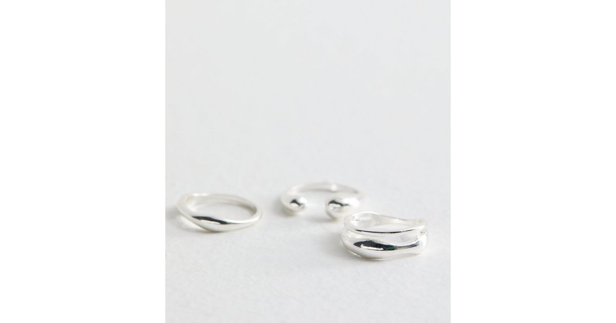 4 Pack of Silver Tone Chunky Stacking Rings
						
						Add to Saved Items
						Remove from Sav... | New Look (UK)