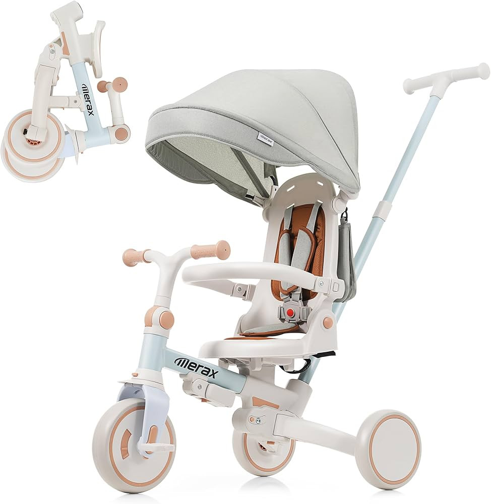 Toddler Trike Collapsible Frame Kid Rider Tricycle 7-in-1 Removable Pedal Ages 1Y-6Y | Amazon (US)