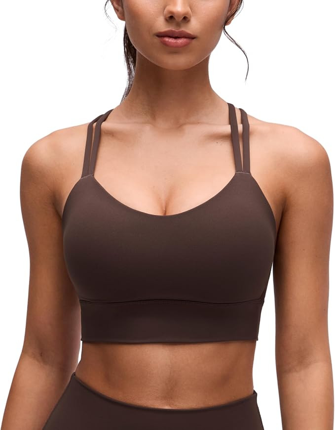 CRZ YOGA Softness Mold Butterluxe Strappy Longline Sports Bras for Women - Double Spaghetti Strap... | Amazon (US)