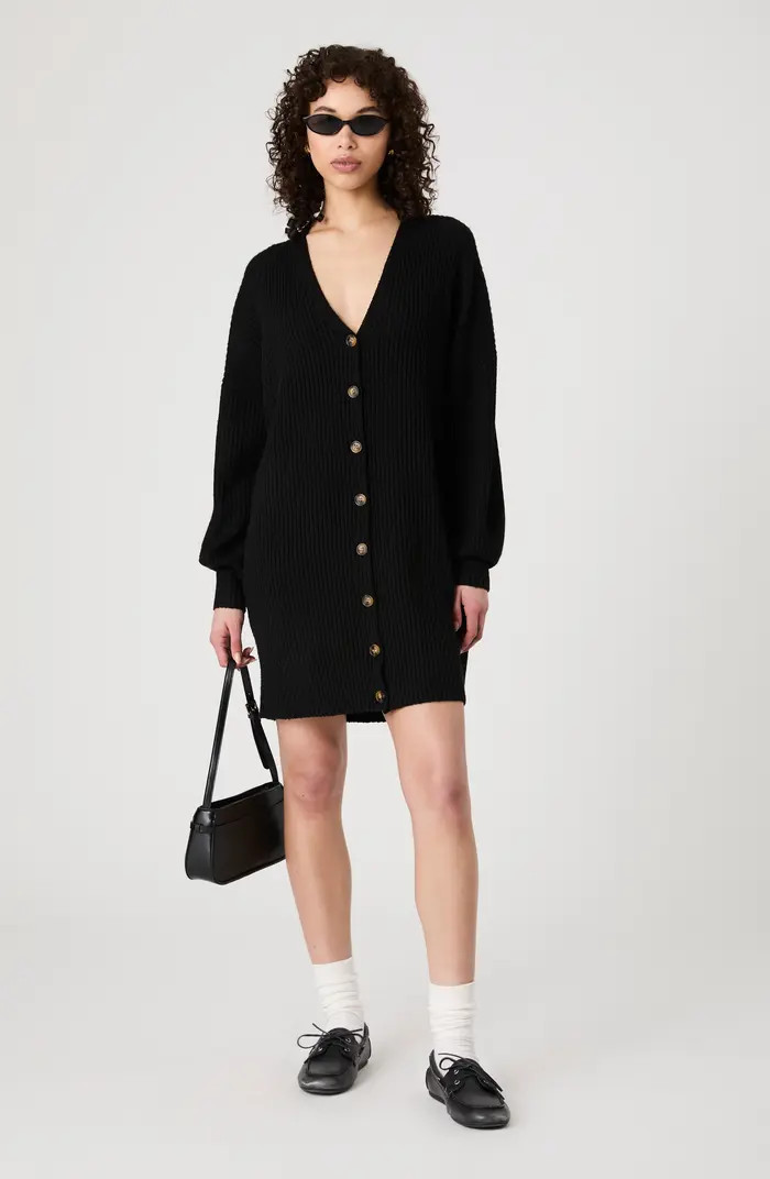 Babysoft Rib Button Front Long Sleeve Sweater Dress | Nordstrom