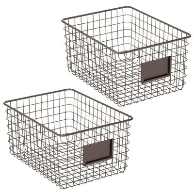 mDesign Metal Wire Food Organizer Storage Bin, 2 Pack | Target