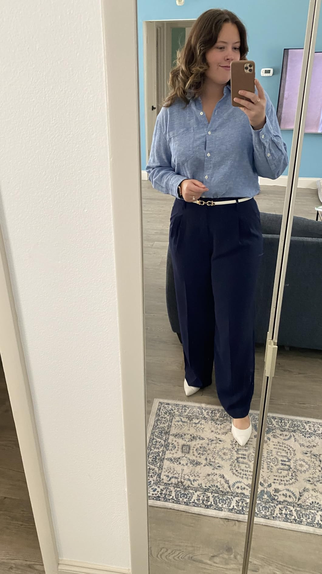 WERFORU Women Classic Leather Belt With Square Gold Silver Buckle For Jeans Pants | Amazon (US)