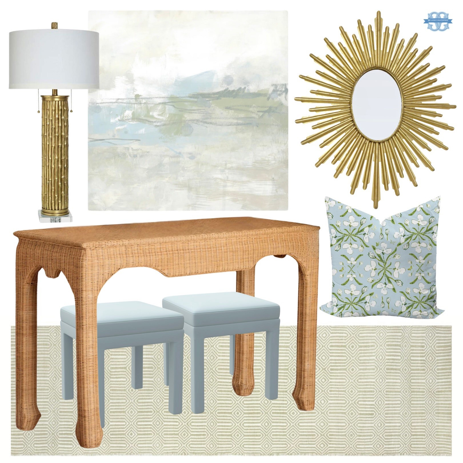 Coastal decor inspo for an entryway🩵 Love this new look for less console table!

Home Decor, Grandmillennial, Rattan, Ottoman, Entryway Decor, Mirror, Lamp, Coastal Decorr

#LTKHome