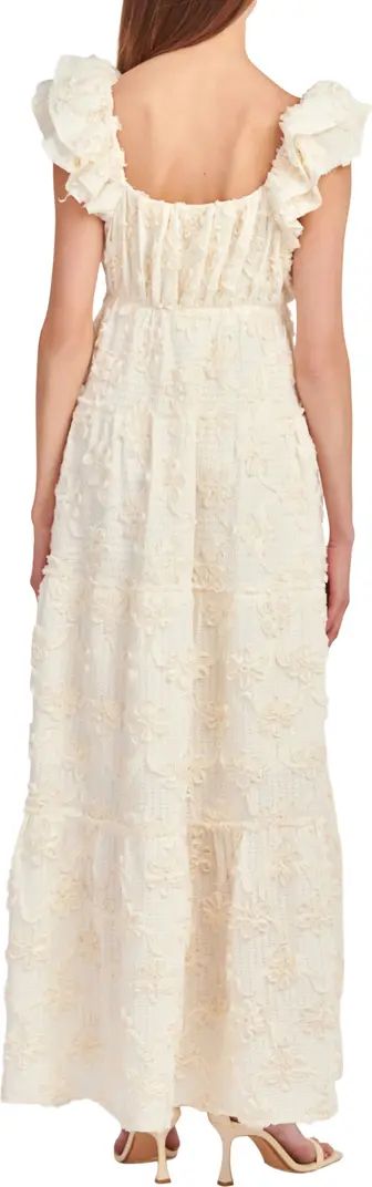 English Factory Ribbon Embroidered Tiered Maxi Dress | Nordstrom | Nordstrom