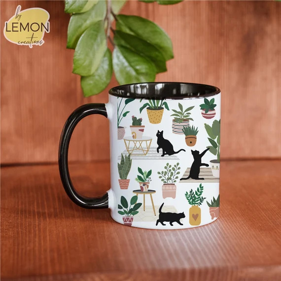 Cats and Plants Mug Plant Lover Gift Plant Lady is the New - Etsy | Etsy (US)