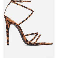 Este Pointed Barely There Heel In Tan Leopard Print Faux Suede, Brown | EGO Shoes (US & Canada)