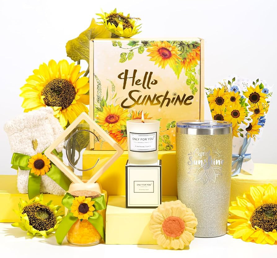 Amazon.com: Sending You Sunshine Sunflower Gifts, Unique Birthday Gifts Box Care Package for Wome... | Amazon (US)