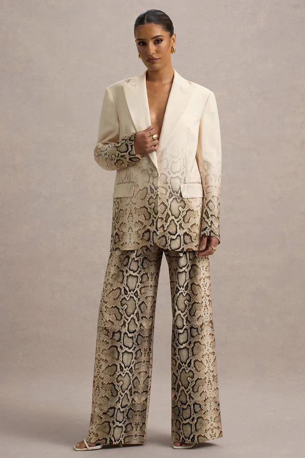 Hurley  Snake Print Ombre Longline Blazer | Club L London