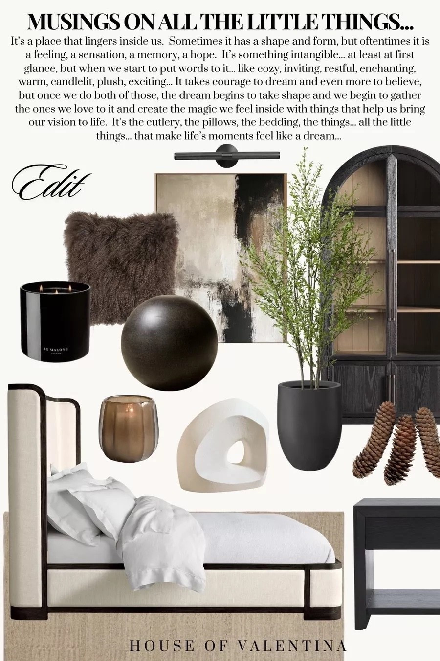 It’s a place that lingers inside us.  Sometimes it has a shape and form, but oftentimes it is a feeling, a sensation, a memory, a hope.  It’s something intangible... at least at first glance, but when we start to put words to it... like cozy, inviting, restful, enchanting, warm, candlelit, plush, exciting... It takes courage to dream and even more to believe, but once we do both of those, the dream begins to take shape and we begin to gather the ones we love to it and create the magic we feel inside with things that help us bring our vision to life.  It’s the cutlery, the pillows, the bedding, the things... all the little things... that make life’s moments feel like a dream... #LTKStyleTip

#LTKSeasonal #LTKHome