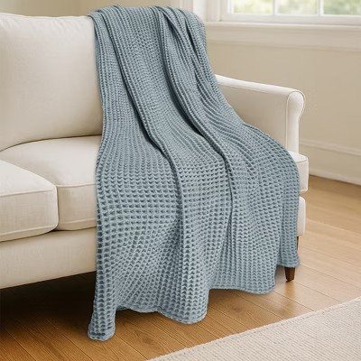 Light Blue Waffle Blanket Throw - Levtex Home | Target
