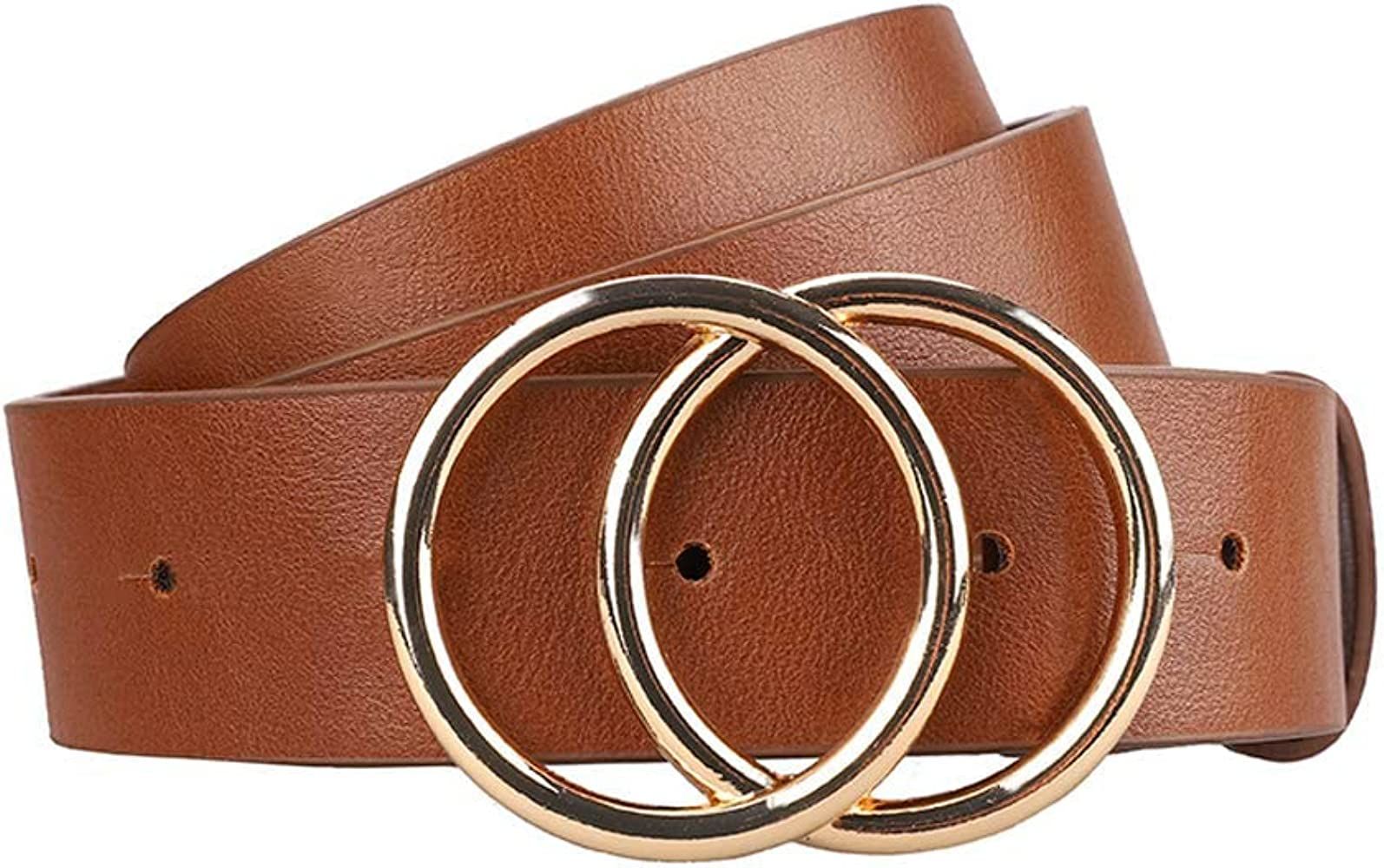 Earnda Women's Leather Belt Fashion Soft Faux Leather Waist Belts For Jeans Dress | Amazon (US)