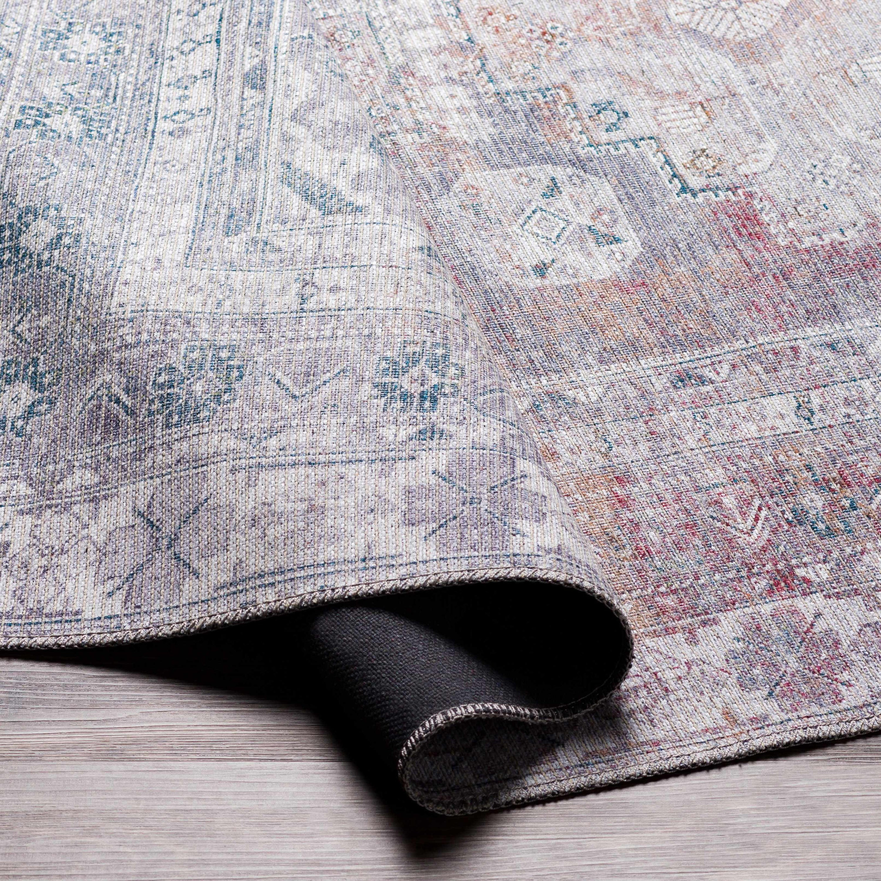 Geometric Brown Washable Area Rug - Decor Steals | Decor Steals