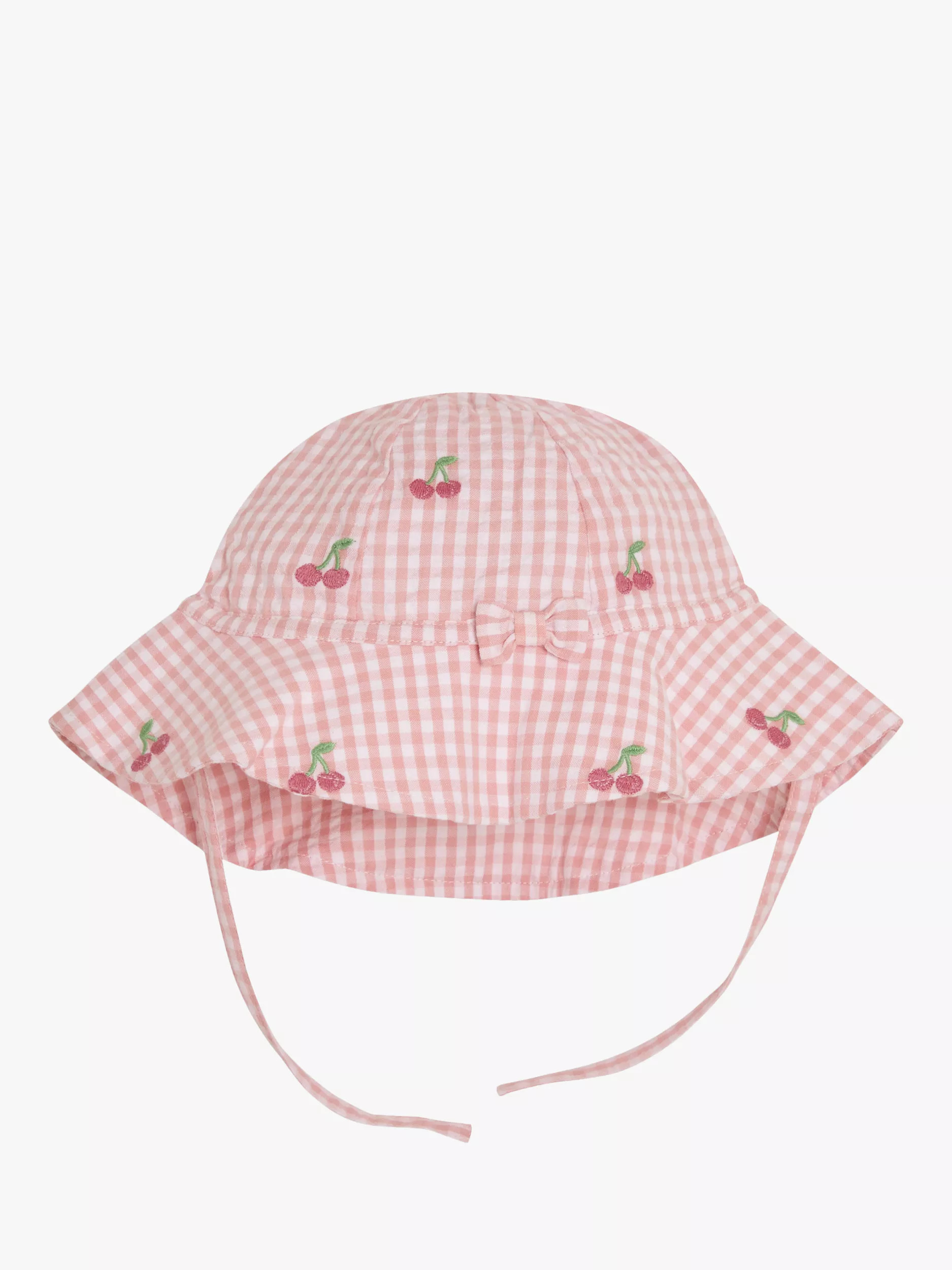JoJo Maman BébéBaby Cotton Cherry Embroidered Dress, Bloomers & Hat, Pink Set | John Lewis (UK)