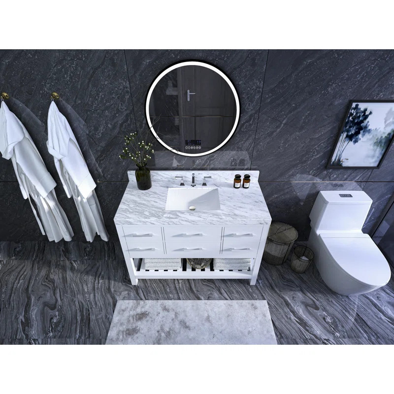 Elizabeth 48'' Free Standing Single Bathroom Vanity with Marble Top | Wayfair North America