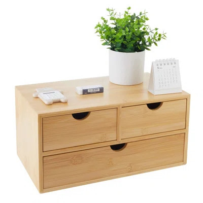 Bamboo Desk Organizer With Drawers Countertop Drawers 3 Drawers Counter Storage Box Corner Desk Organizer For Home Office No Assembly Required | Wayfair North America