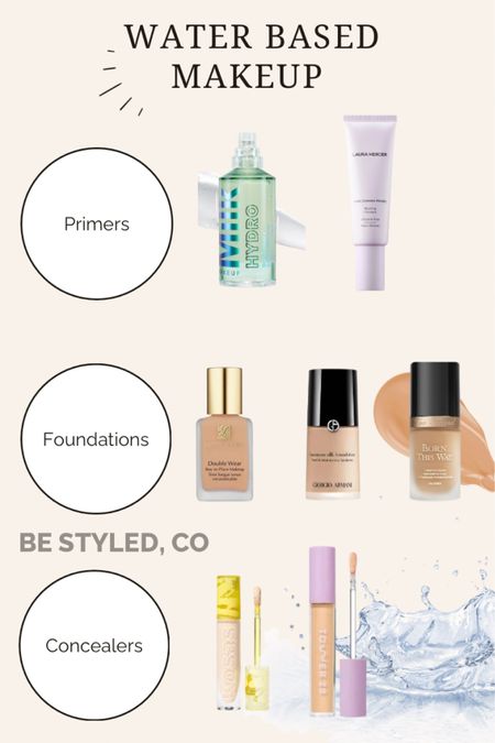 Stop cakey makeup by trying an all water based makeup routine OR an All silicone routine so products can blend seamlessly together. This is the water based makeup products. #makeup #makeuptips 

#LTKbeauty #LTKfindsunder100 #LTKover40