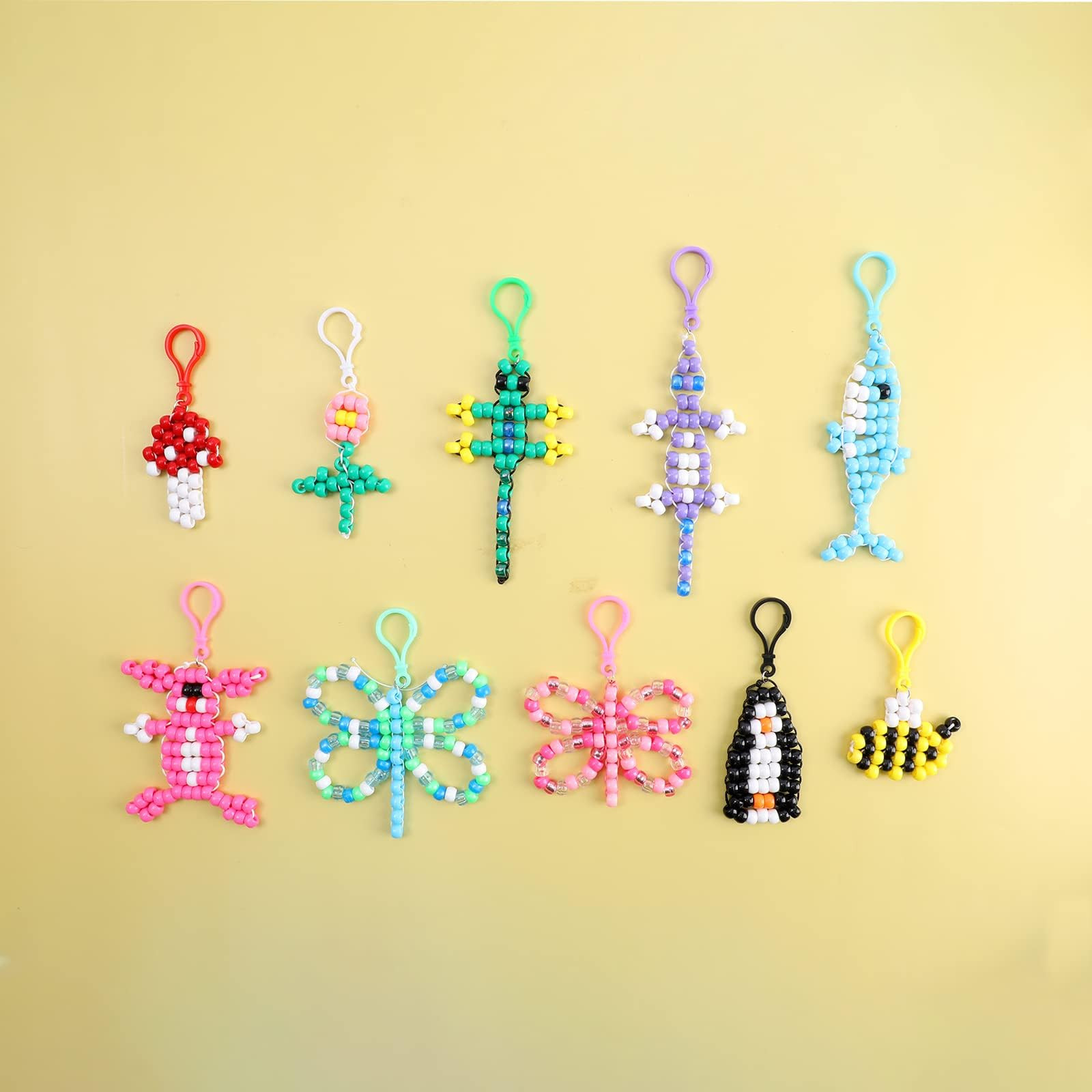 Happy Makers Bead Pets, Pony Beads Multicolor Animals Keychain Making Kit With Instruction, Keyri... | Amazon (US)
