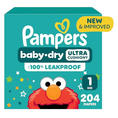 Pampers Diapers - Baby Dry - Size 1, 204 Count, Absorbent Disposable Infant Diaper (Packaging May Vary) | Amazon (US)