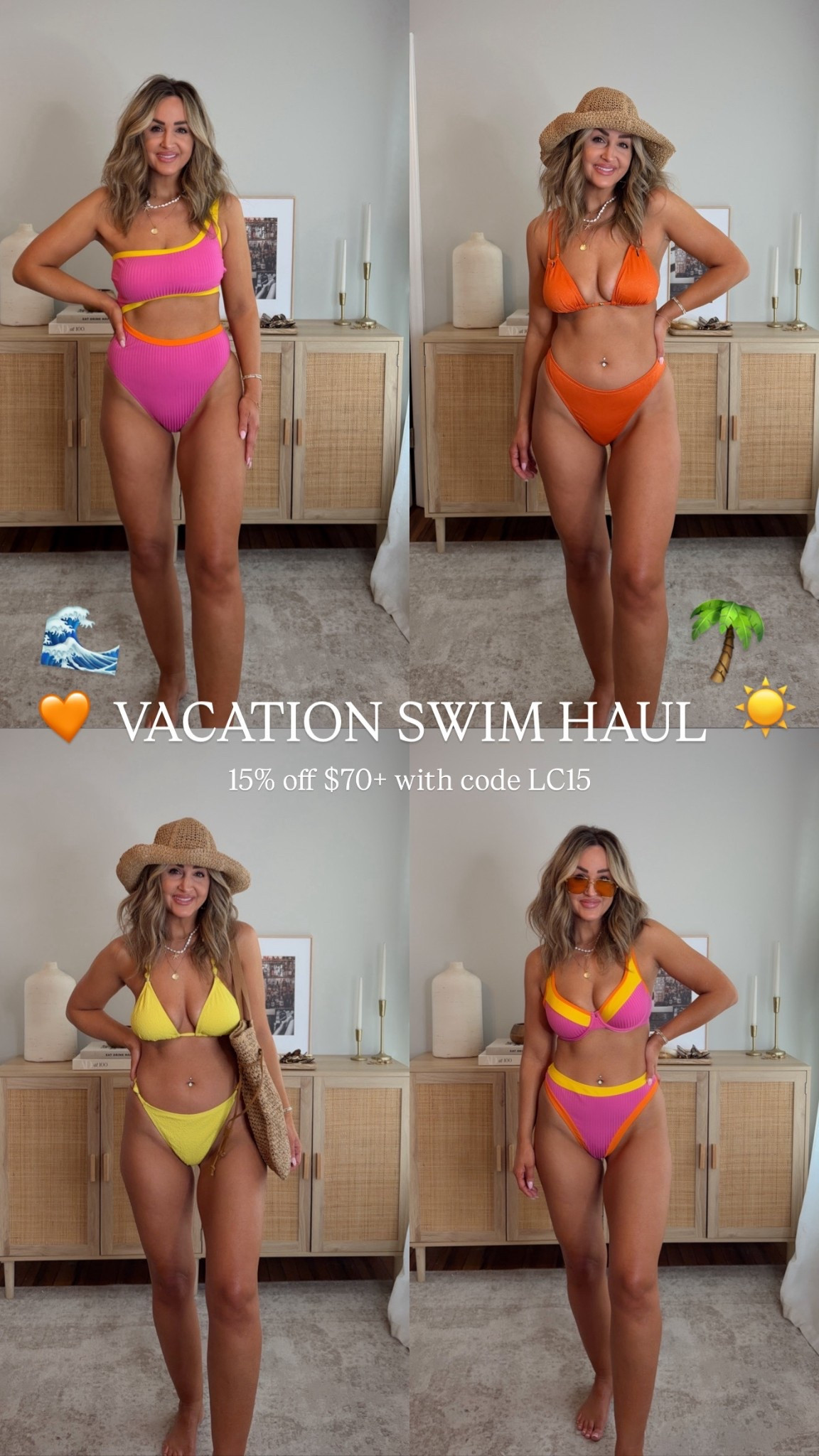 cupshe swim + coverup haul!! these colors + styles are so fun + flattering! i’m in a size M in everything. i think i could have done a S in the colorblock bikini. 15% off $70+ with code LC15 cupshe, cupshexjjd, spring break, resort swim

#LTKSaleAlert #LTKTravel #LTKSwim