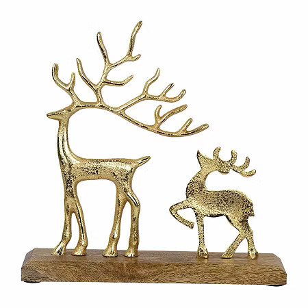 Northlight 10.25" Metal Gold Reindeer Christmas Tabletop Decor, One Size, Yellow | JCPenney