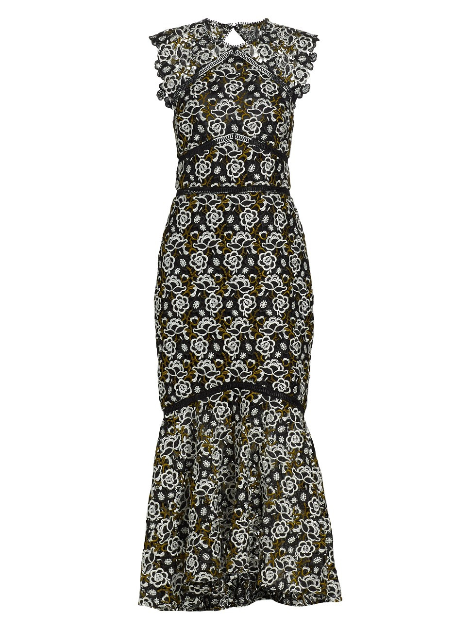 ML Monique Lhuillier Sleeveless Embroidered High-Low Dress | Saks Fifth Avenue