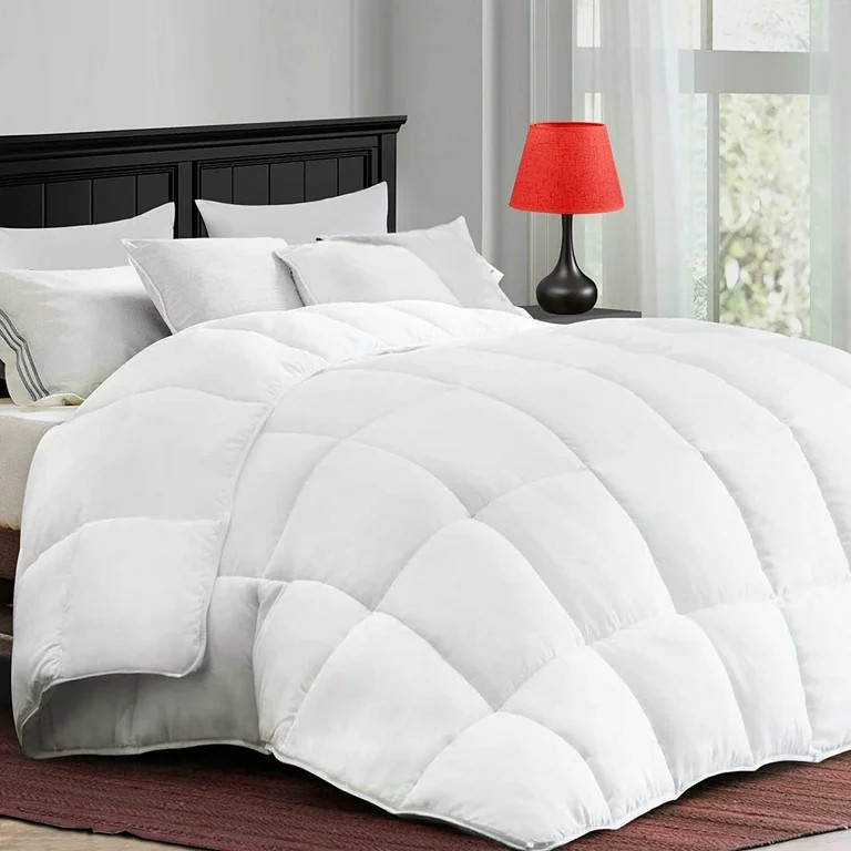 Comforter Queen White All Season Down Alternative, Cooling Quilted Duvet Insert, Bed Comforter wi... | Walmart (US)