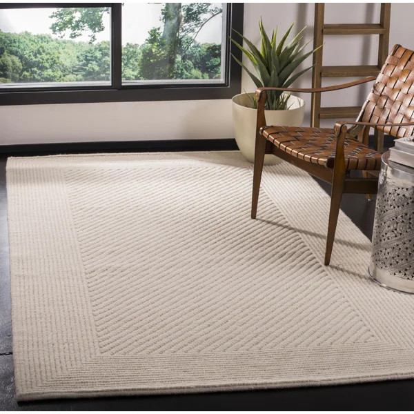 Brookneal Handmade Handwoven Area Rug in Ivory | Wayfair North America