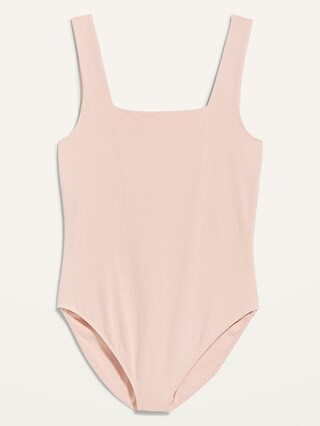 Fitted Sleeveless Square-Neck Bodysuit for Women | Old Navy (US)