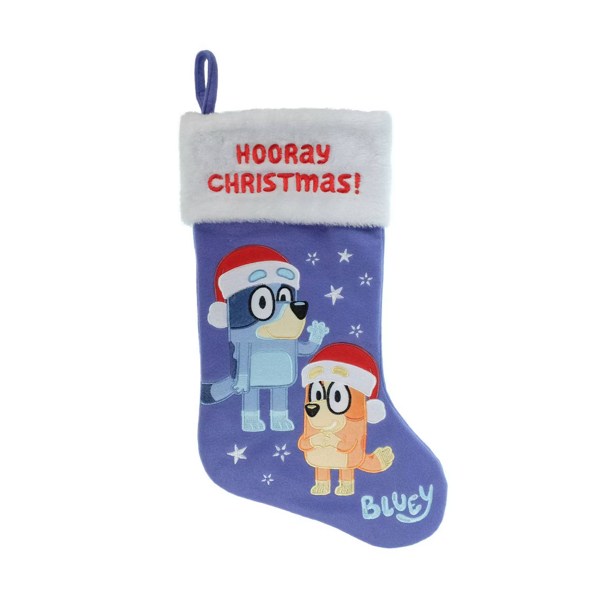 19" Bluey and Bingo Christmas Stocking Blue/White | Target