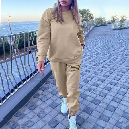 Sweat Suit for Women 2 Piece Set Clearance -lined Long Sleeve Soft Lightweight Sweatsuit Lounge Comfortable Sweatshirt Sporty Oversized Joggers Lounge Sets Sale Today s | Walmart (US)
