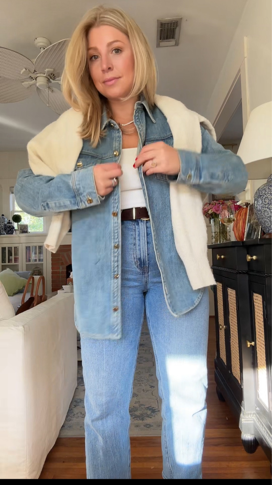 Denim shacket for fall - easy denim on denim look 

#LTKStyleTip #LTKMidsize #LTKSeasonal