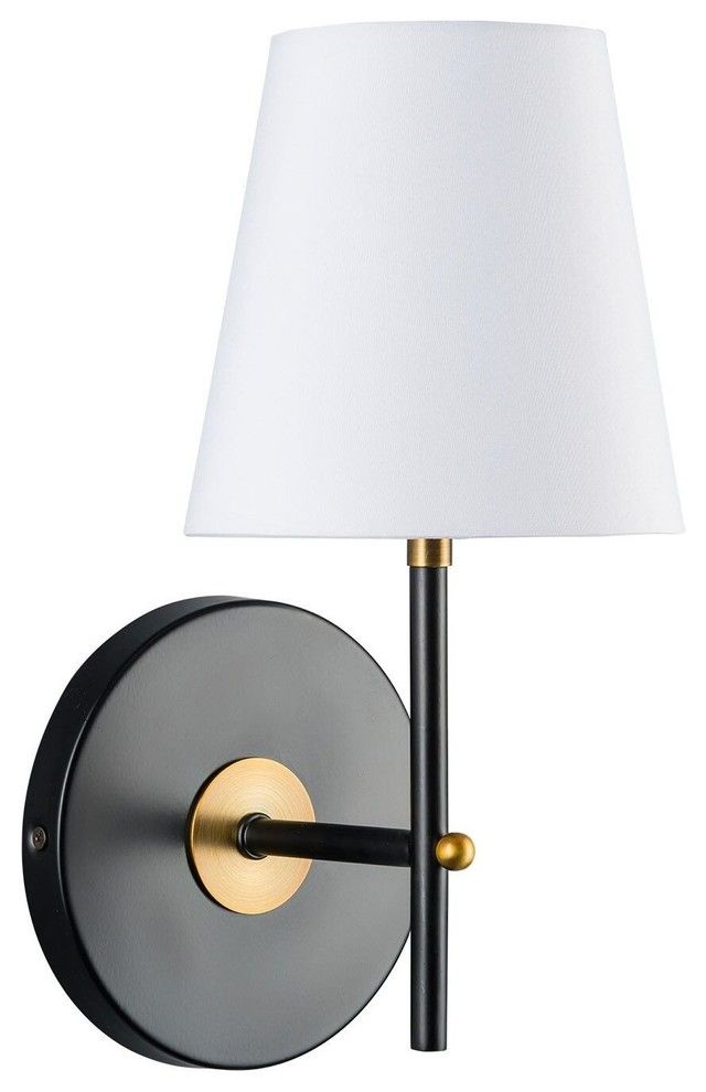 Tamb Wall Sconce with Fabric Shade, Antique Brass | Houzz (App)
