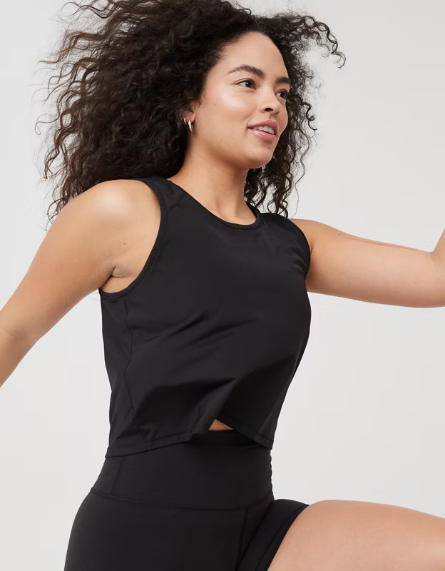 OFFLINE By Aerie Sweat Sesh Cropped Tank Top | Aerie