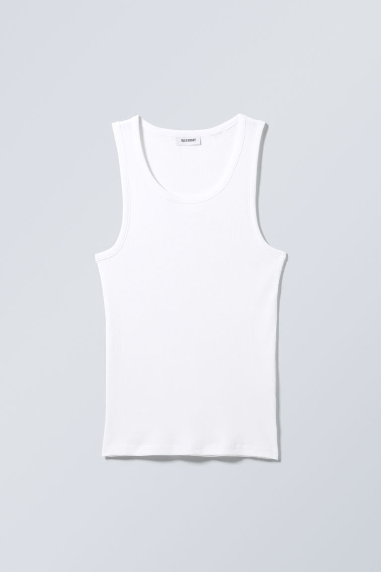 H & M - Standard Tank Top - White | H&M (UK, MY, IN, SG, PH, TW, HK)