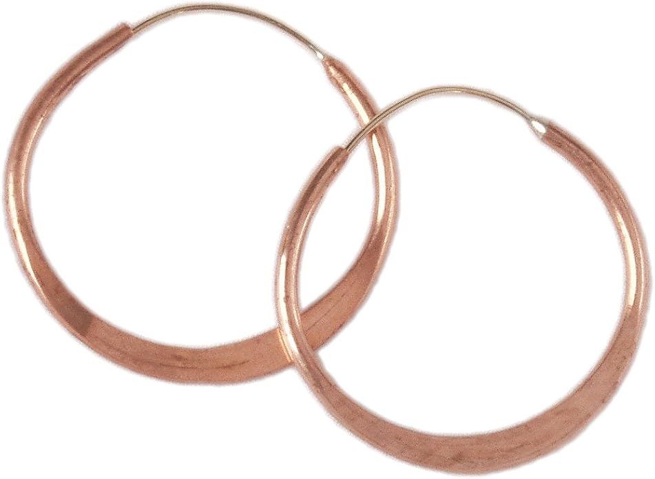 Hoop Earrings, Handmade, Endless Hoops, 4 Sizes, Hammered Brass and Copper | Amazon (US)