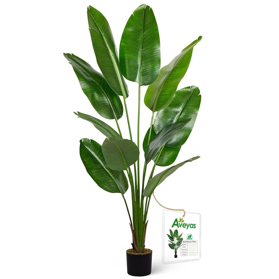 Amazon.com: Aveyas 6ft Artificial Bird of Paradise Tree for Home Decor, 6 Feet Faux Floor Plant F... | Amazon (US)