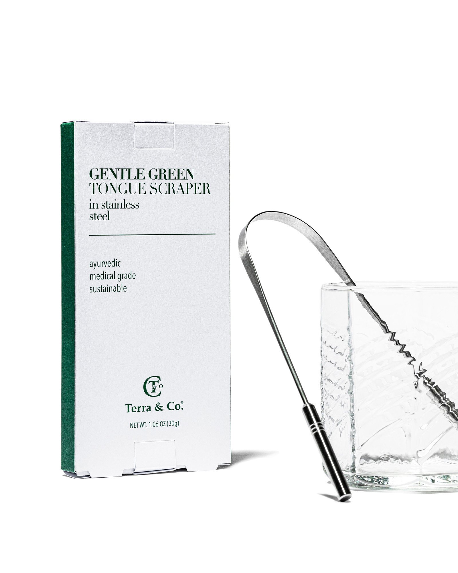 Terra & Co. Gentle Green Tongue Scraper | Haven Well Within