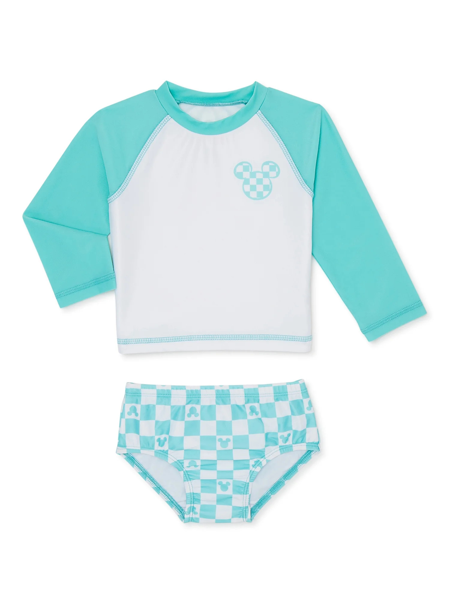 Mickey Mouse Baby Long Sleeve Rashguard and Swim Bottom Set, 2-Piece, Sizes 0/3-12 Months | Walmart (US)