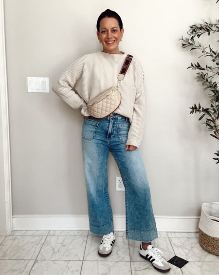 The best wide leg cropped jeans for spring! Under $40 and run true to size.  I’m in the 2 and am 5’4”.  Sweater is from Amazon and a closet staple.



#LTKover40 #LTKfindsunder50 #LTKstyletip