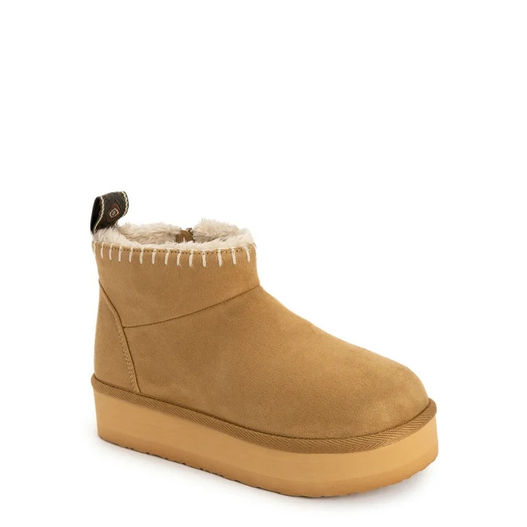 MUK LUKS Women's Augie Mini Side-Zip Cozy Booties, Sizes 6-11 | Walmart (US)